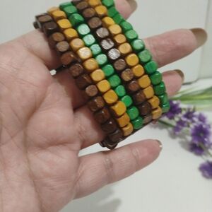 New colorful elastic bohemian wooden bracelet